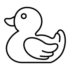 Duck Vector Outline Icon Isolated On White Background