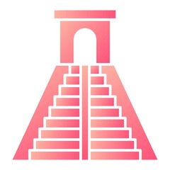  Vector Mexico Pyramid Glyph Gradient Icon Design