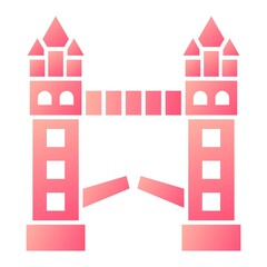 Vector Tower Bridge Glyph Gradient Icon Design