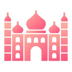 Vector Taj Mahal Glyph Gradient Icon Design