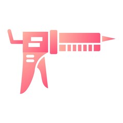 Vector Caulk Gun Glyph Gradient Icon Design