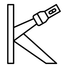 Reflection Vector Outline Icon Isolated On White Background