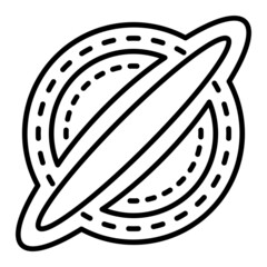 Black Hole Vector Outline Icon Isolated On White Background