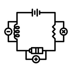 Electrical Circuit Vector Outline Icon Isolated On White Background