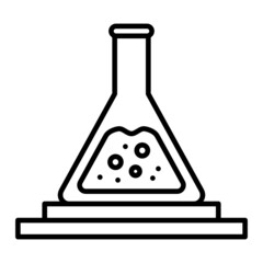 Flask Vector Outline Icon Isolated On White Background