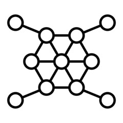 Molecule Vector Outline Icon Isolated On White Background