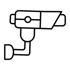 Cctv Vector Outline Icon Isolated On White Background