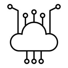 Cloud Vector Outline Icon Isolated On White Background