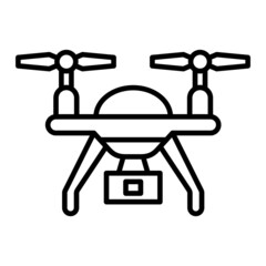 Drone Vector Outline Icon Isolated On White Background