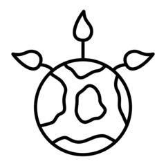 Environmental Vector Outline Icon Isolated On White Background