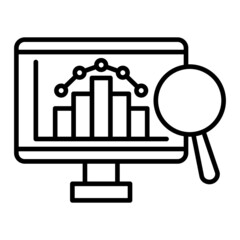 Analysis Vector Outline Icon Isolated On White Background
