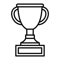 Trophy Vector Outline Icon Isolated On White Background