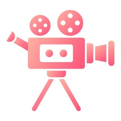 Vector Video Camera Glyph Gradient Icon Design