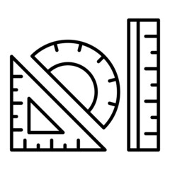 Rulers Vector Outline Icon Isolated On White Background