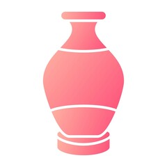 Vector Vase Glyph Gradient Icon Design
