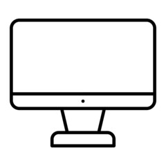 Monitor Vector Outline Icon Isolated On White Background