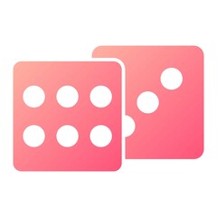 Vector Dice Glyph Gradient Icon Design