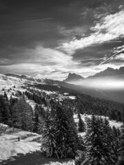 Obraz premium Berglandschaft in Schwarz/Weiß