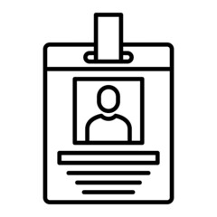 Id Card Vector Outline Icon Isolated On White Background