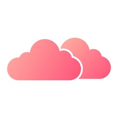 Vector Cloud Glyph Gradient Icon Design