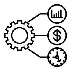 Efficiency Vector Outline Icon Isolated On White Background