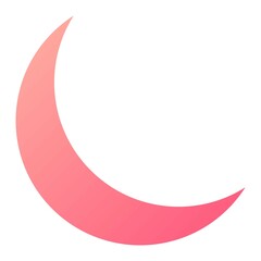 Vector Crescent Moon Glyph Gradient Icon Design