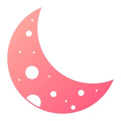 Vector Half Moon Glyph Gradient Icon Design