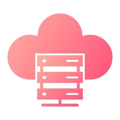 Vector Server Glyph Gradient Icon Design