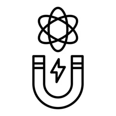 Magnet Vector Outline Icon Isolated On White Background