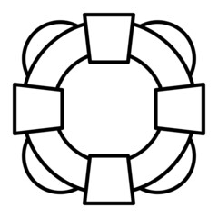 Lifesaver Vector Outline Icon Isolated On White Background