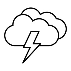 Storm  Vector Outline Icon Isolated On White Background