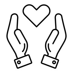 Obraz premium Love Vector Outline Icon Isolated On White Background