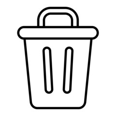 Trash Vector Outline Icon Isolated On White Background
