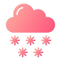 Vector Snow Fall Glyph Gradient Icon Design