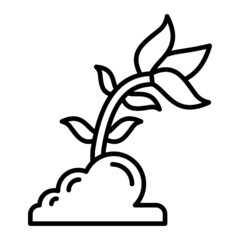 Soil Vector Outline Icon Isolated On White Background