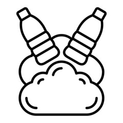 Waste Plastic Vector Outline Icon Isolated On White Background