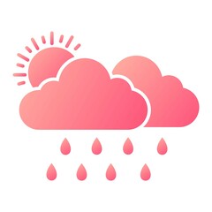 Vector Rainy Day Glyph Gradient Icon Design
