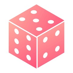 Vector Dice Glyph Gradient Icon Design