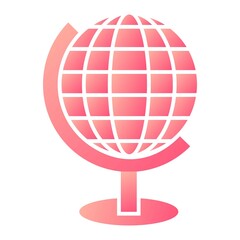 Vector Globe Glyph Gradient Icon Design