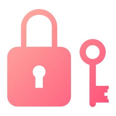 Vector Padlock Glyph Gradient Icon Design