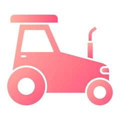 Vector Tractor Glyph Gradient Icon Design