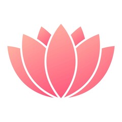 Vector Lotus Glyph Gradient Icon Design