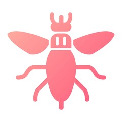 Vector Bee Glyph Gradient Icon Design