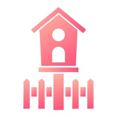 Vector Bird house Glyph Gradient Icon Design