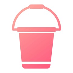 Vector Bucket Glyph Gradient Icon Design