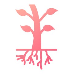 Vector Roots Glyph Gradient Icon Design