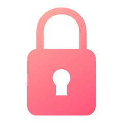 Vector Lock Glyph Gradient Icon Design