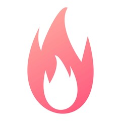 Vector Fire Glyph Gradient Icon Design