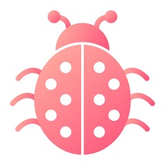 Vector Ladybug Glyph Gradient Icon Design