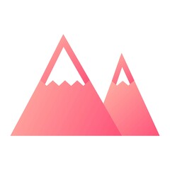 Vector Mountain Glyph Gradient Icon Design